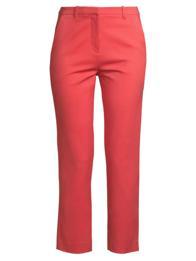 Shop Emporio Armani Stretch Cotton High-rise Trousers In Strawberry