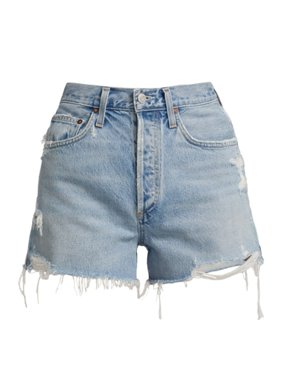 Shop Agolde Women's Dee High-rise Distressed Cut-off Jean Shorts In Muse