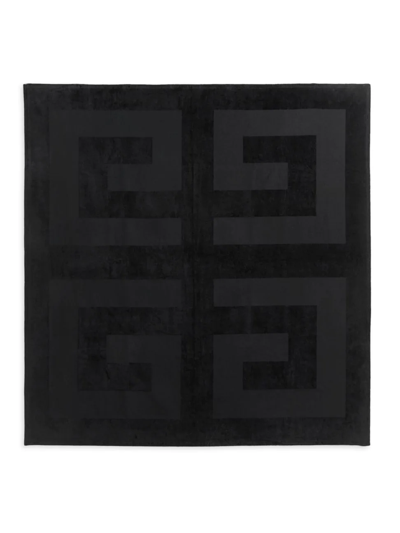 Shop Givenchy Men's Square Monogram Print Towel In Black