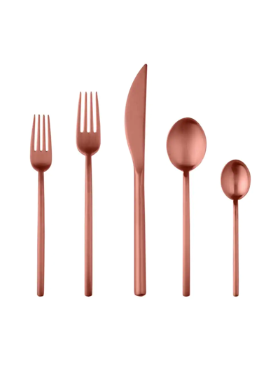 Shop Mepra Linea 5-piece Cutlery Set In Rose Gold
