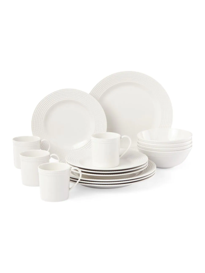 Shop Kate Spade Wickford 16-piece Dinnerware Set In White
