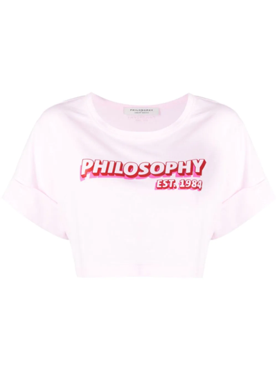 Shop Philosophy Di Lorenzo Serafini Logo-print T-shirt In Rosa
