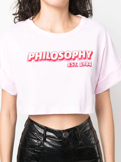 Shop Philosophy Di Lorenzo Serafini Logo-print T-shirt In Rosa