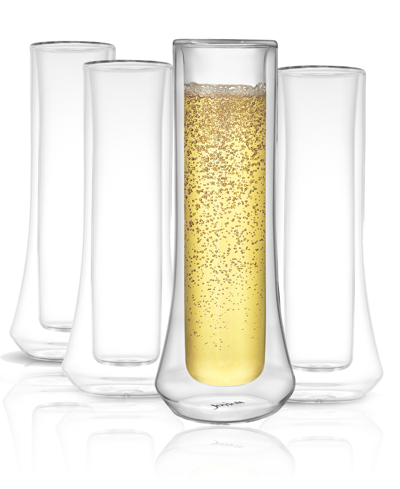 JOYJOLT COSMOS DOUBLE WALL CHAMPAGNE GLASSES, SET OF 4 