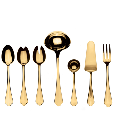 Mepra Dolce Vita Mirror Oro Serve Set, 7 Piece In Gold-tone