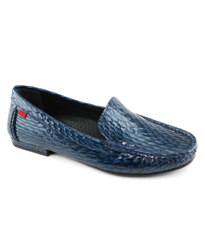 Shop Marc Joseph New York Amsterdam Women's Loafer Shoes In Jeans Croco Patent