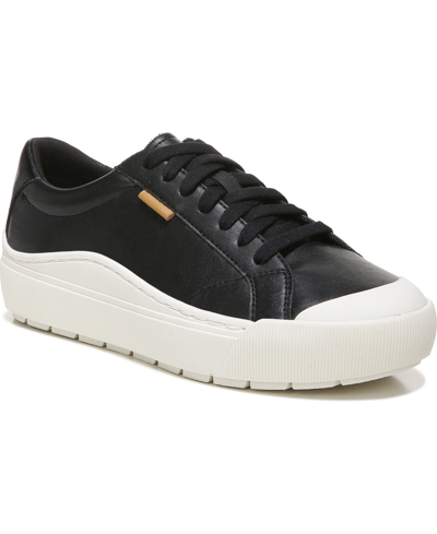 Shop Dr. Scholl's Women's Time Off Platform Sneakers In Black Faux Leather