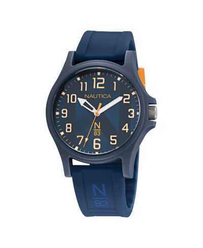 Shop Nautica Men's N83 Blue Silicone Strap Watch 40 Mm