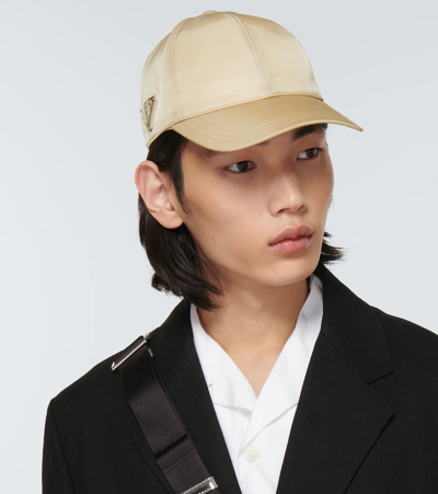 Shop Prada Re-nylon Baseball Cap In Deserto