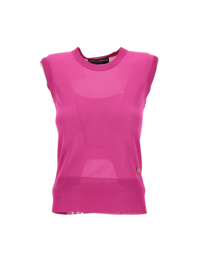 Shop Dolce & Gabbana T-shirts & Vests In Fucsia Medio