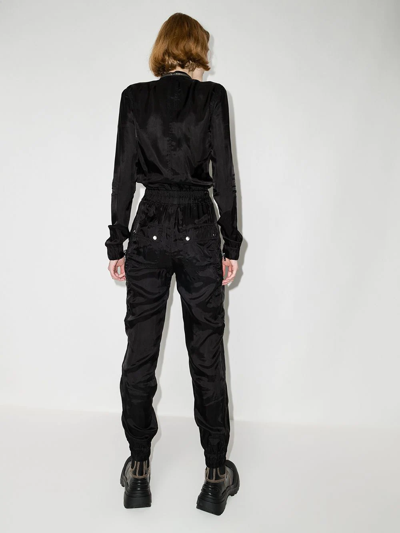 Shop Rick Owens Zipped Detailing Elasticated-waistband Jumpsuit In Schwarz