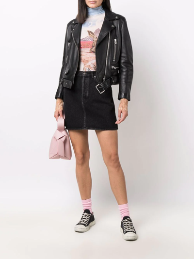 Shop Acne Studios Mini Denim Skirt In Black