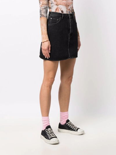 Shop Acne Studios Mini Denim Skirt In Black