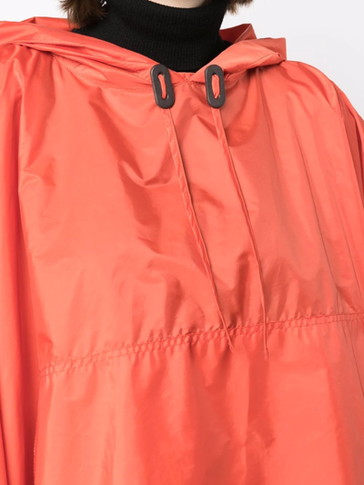 Shop Mackintosh Alness Hooded Poncho In Orange