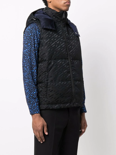 Versace Sleeveless Padded Gilet In Schwarz