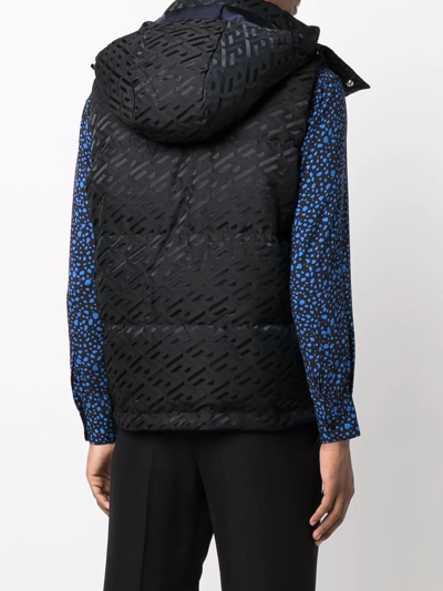 Versace Sleeveless Padded Gilet In Schwarz