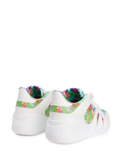 Giuseppe Zanotti Talon Tie-dye Panelled Sneakers In Weiss
