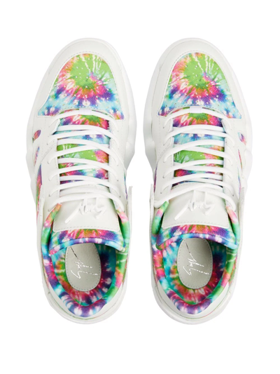 Giuseppe Zanotti Talon Tie-dye Panelled Sneakers In Weiss