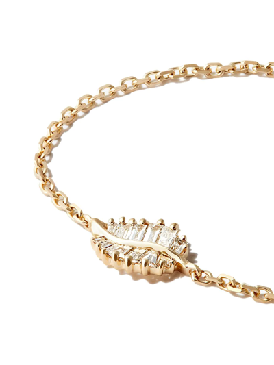 Shop Anita Ko 18kt Yellow Gold Palm Leaf Diamond Bracelet