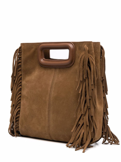 Maje Suede Leather M Tote Bag In Tobacco | ModeSens