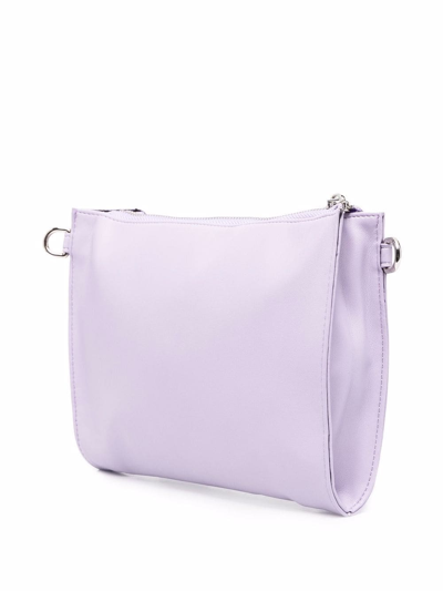 Shop Msgm Woven Handle Clutch Bag In Violett