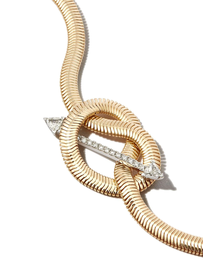 Shop Nikos Koulis 18kt Yellow Gold Feelings Knot Diamond Bracelet