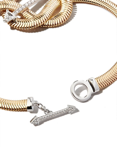 Shop Nikos Koulis 18kt Yellow Gold Feelings Knot Diamond Bracelet