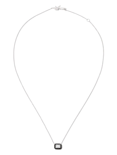 Nikos Koulis 18kt White Gold Diamond And Enamel Necklace In Silber