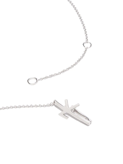 Nikos Koulis 18kt White Gold Diamond And Enamel Necklace In Silber
