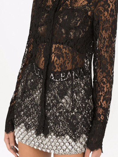 Dolce & Gabbana Lace Shirt In Schwarz