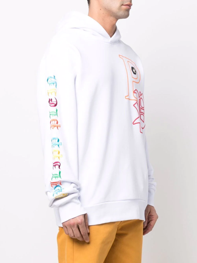 Philipp Plein Gothic Plein Embroidered Pullover Hoodie In Weiss