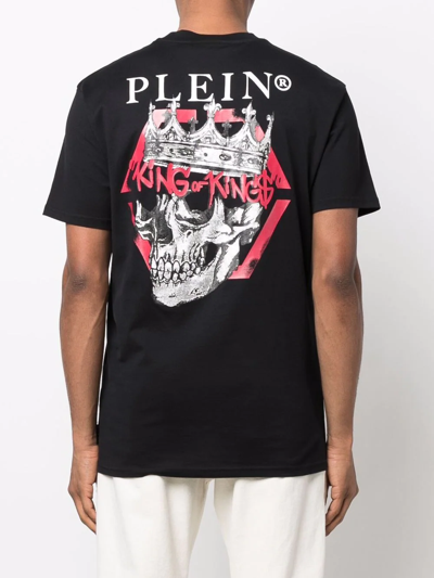 Shop Philipp Plein King Skull-graphic Logo-print T-shirt In Schwarz