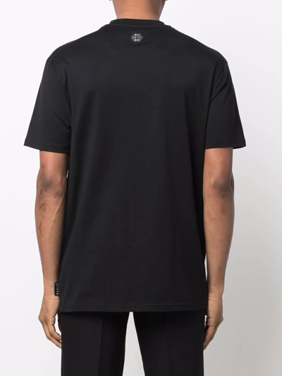 Philipp Plein Gem-embellished Skull Logo-graphic T-shirt In Schwarz