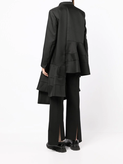 Shop Comme Des Garçons Asymmetric Draped Coat In Schwarz