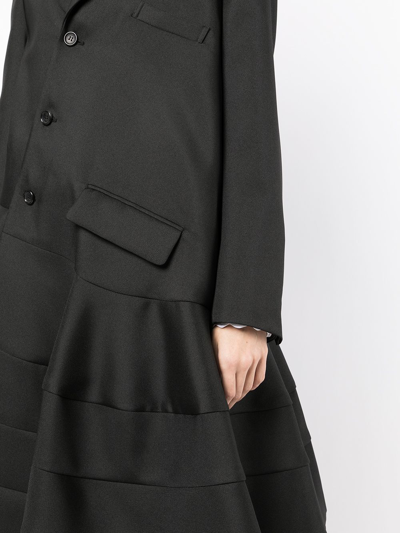 Shop Comme Des Garçons Asymmetric Draped Coat In Schwarz