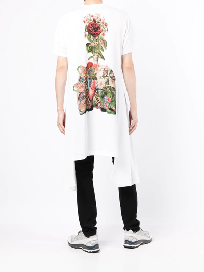 Comme Des Garçons Homme Deux Comme Des Garcons Homme Plus White Print Long T-shirt In Weiss