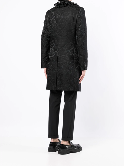 Comme Des Garçons Homme Deux Ruffle Single-breasted Coat In Schwarz