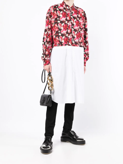 Shop Comme Des Garçons Homme Deux Floral Colour-block Shirt In Rosa