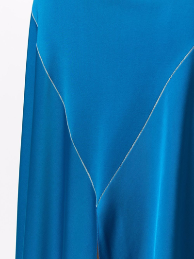 Shop Marni High-waisted Draped Midi Skirt In Blau