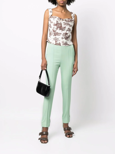 Loulou Studio Pinzon Stretch-wool Tapered Stirrup Pants In Grün