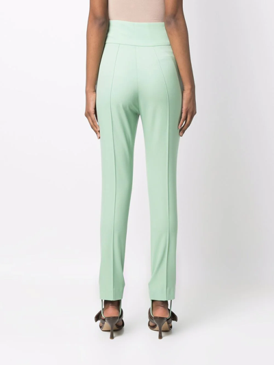 Loulou Studio Pinzon Stretch-wool Tapered Stirrup Pants In Grün