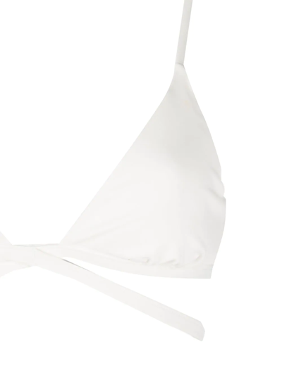 Jonathan Simkhai Harlen Triangle Tie-front Bikini Top In Weiss