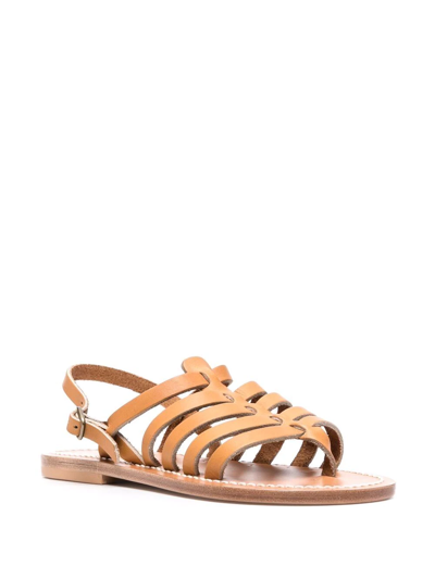 Kjacques Open-toe Leather Sandals In Nude