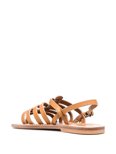 Kjacques Open-toe Leather Sandals In Nude