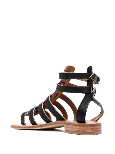 Shop Kjacques Open-toe Buckle-fastening Sandals In Schwarz