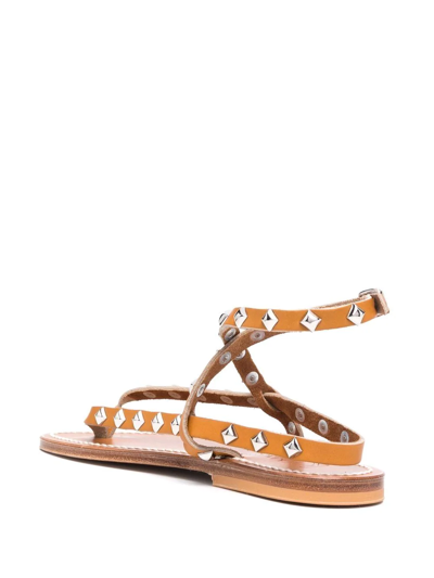 K.JACQUES STUDDED LEATHER SANDALS 