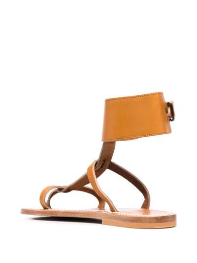 K.jacques Open-toe Leather Sandals In Brown