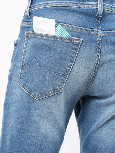 Shop Jacob Cohen Straight-leg Mid-rise Jeans In Blau
