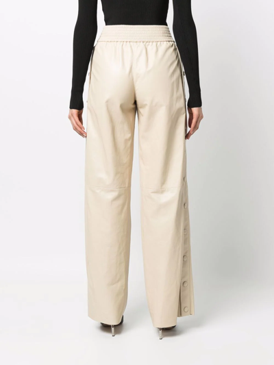 Shop Drome Buttoned High-waisted Trousers In Nude