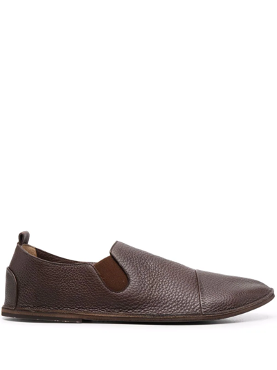 Shop Marsèll Strasacco Leather Loafers In Braun